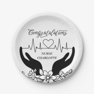 Elegant Nurse Graduation Party Paper Plates