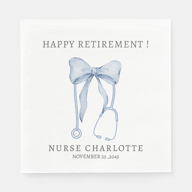 Elegant Nurse or Doctor  Retirement Party  Napkins (Front)