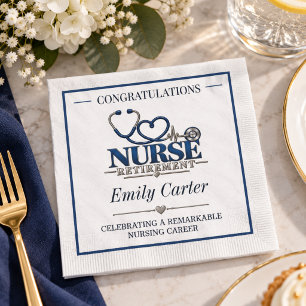 Elegant Nurse Retirement Celebration Party Napkins