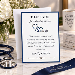 Elegant Nurse Retirement Celebration Party Thank You Card