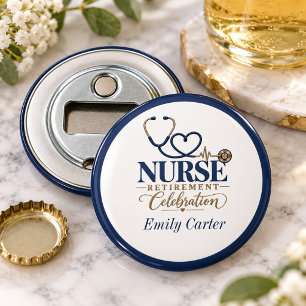 Elegant Nurse Retirement Party Favors Navy Silver Bottle Opener