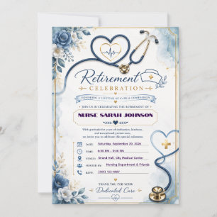 Elegant Nurse Retirement Party Invitation