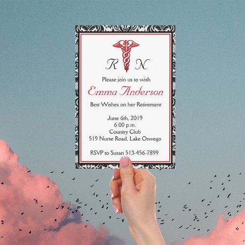 Elegant Nurse Retirement Party Invitation