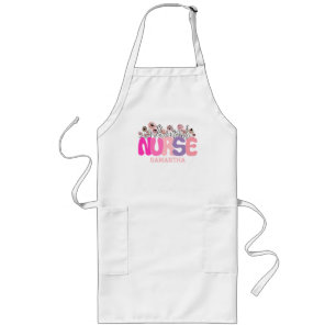 Elegant "Nurse" Typography with Vibrant Floral Long Apron