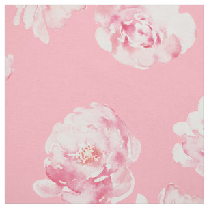 Elegant Nursery Pink Watercolor Floral Pattern Fabric