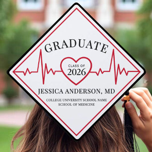 Elegant Nursing Doctor Medical Graduation Cap Topper