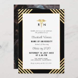 Elegant nursing graduation party invitation