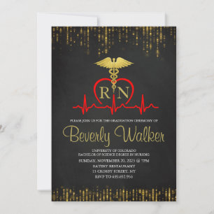 Elegant Nursing School Graduation Invitation