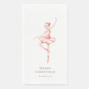 Elegant Nutcracker Ballerina Christmas Paper Guest Towels