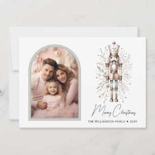 Elegant Nutcracker Botanical Christmas Card