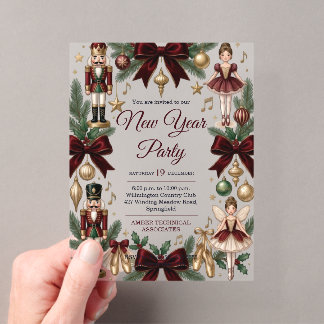Elegant Nutcracker Christmas Acrylic Enclosure Card