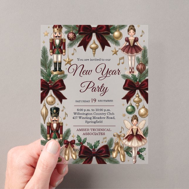 Elegant Nutcracker Christmas Acrylic Enclosure Card (Insitu (Handheld))