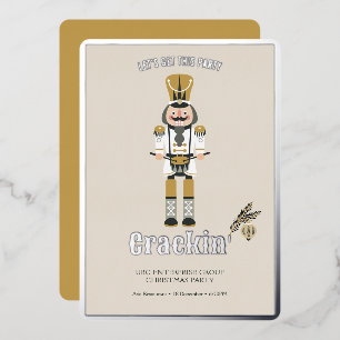 Elegant Nutcracker Christmas Holiday Party Festive Foil Invitation