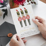 Elegant Nutcracker Christmas Holiday Party Gold Foil Invitation<br><div class="desc">Make your event unforgettable with this traditional Christmas Holiday Party Invitation. The design features three watercolor Nutcrackers,  real gold foil accents,  and an elegant Christmas Party template—perfect for setting the tone for family gatherings or corporate celebrations. Traditional Christmas Holiday Party Invitation is your go-to for timeless holiday charm.</div>