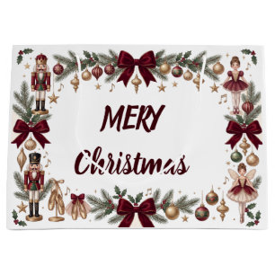 Elegant Nutcracker Christmas Holiday Party Large Gift Bag