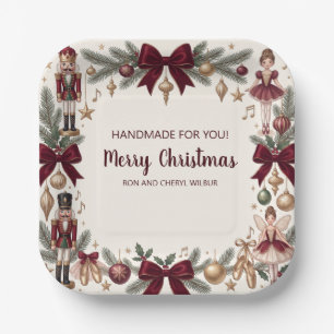 Elegant Nutcracker Christmas Holiday Party Paper Plates