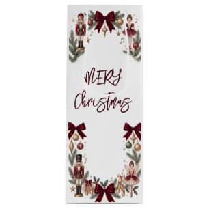 Elegant Nutcracker Christmas Holiday Party Wine Gift Bag