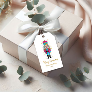 Elegant Nutcracker Christmas Party | Gold Glitter  Gift Tags
