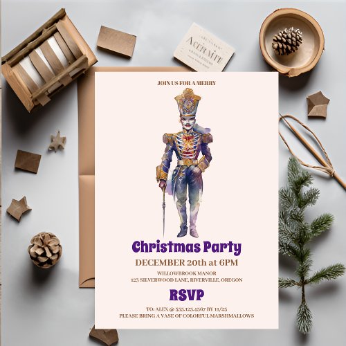 Elegant Nutcracker Christmas Party Invitation