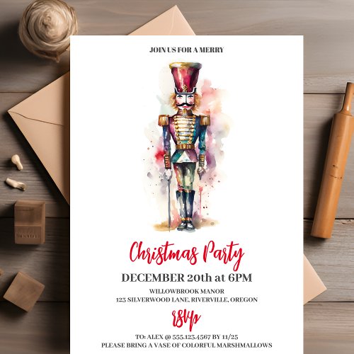 Elegant Nutcracker Christmas Party Invitation