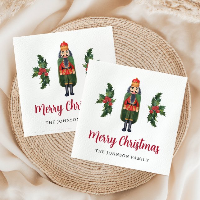 Elegant Nutcracker Merry Christmas  Napkins (Elegant Nutcracker Merry Christmas Napkins)