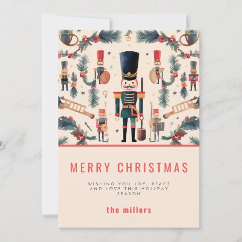 Elegant Nutcracker Modern Christmas Holiday Card