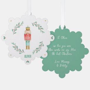 Elegant nutcracker traditional cute Christmas Ornament Card