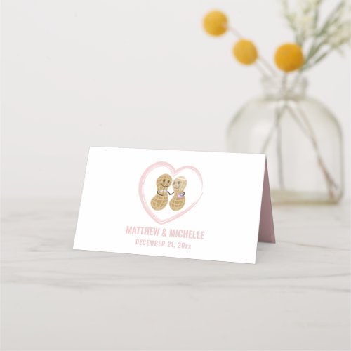 Elegant Nuts About Each Other Whimsical Wedding Place Card