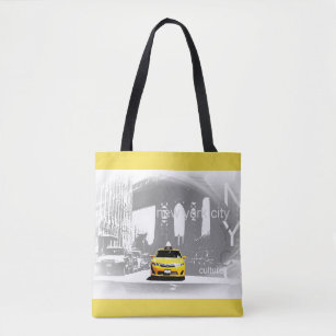 Elegant Nyc New York Brooklyn Bridge Yellow Taxi Tote Bag