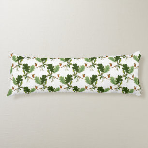 Elegant Oak Leaf and Acorn Body Pillow