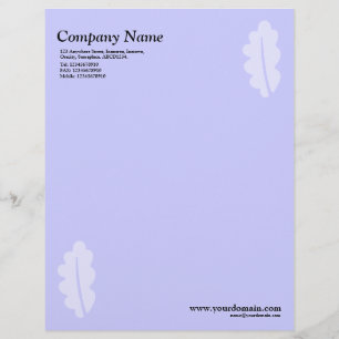 Elegant Oak Leaf - Light Blue Letterhead