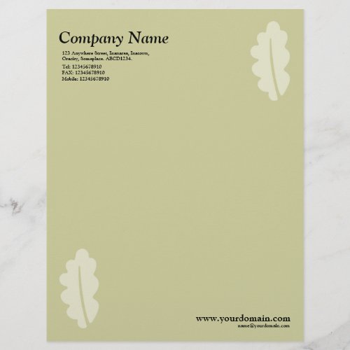 Elegant Oak Leaf _ Light Khaki Letterhead