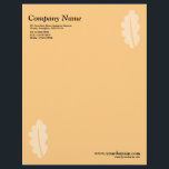 Elegant Oak Leaf - Light Orange Letterhead<br><div class="desc">A business letterhead with an attractive and elegant oak leaf motif in the top right and bottom left hand corners of the page positioned half an inch from the edges. Company name, address along with telephone, Fax and Mobile numbers in the top left corner. Web and email address aligned in...</div>