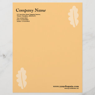 Elegant Oak Leaf - Light Orange Letterhead