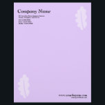 Elegant Oak Leaf - Light Purple Letterhead<br><div class="desc">A business letterhead with an attractive and elegant oak leaf motif in the top right and bottom left hand corners of the page positioned half an inch from the edges. Company name, address along with telephone, Fax and Mobile numbers in the top left corner. Web and email address aligned in...</div>