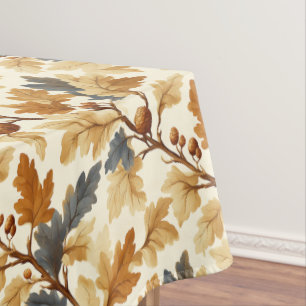 Elegant Oak Leaf & Pinecone Fall Pattern Tablecloth