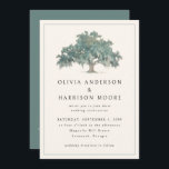 Elegant Oak Tree Green QR Code Southern Wedding Invitation<br><div class="desc">An elegant wedding invitation design with an oak tree with Spanish moss, the perfect fit for a Savannah wedding, low country wedding or southern wedding. Fully customizable text template - use the design tool to make all the changes you want to text size, style, colors and placement. Custom QR code...</div>