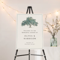 Elegant Oak Tree Green Southern Wedding Welcome