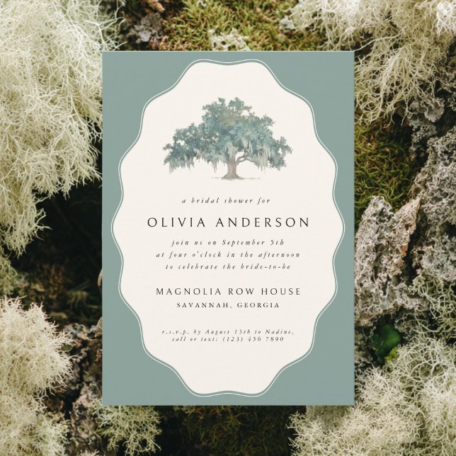 Elegant Oak Tree Southern Wedding Bridal Shower Invitation (Creator Uploaded)
