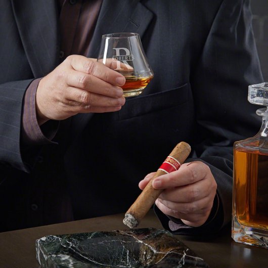 Elegant Oakmont Engraved Dimera Brandy Glass (Front)