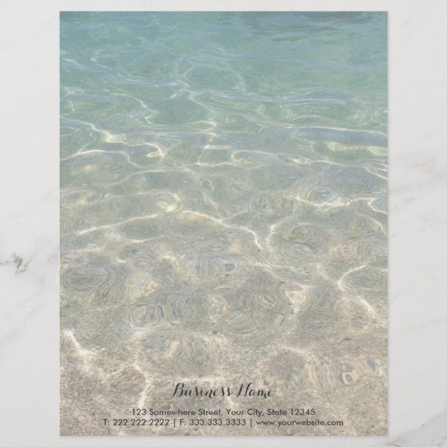 Elegant Ocean Beach Background Letterhead (Front)
