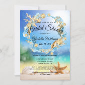 Elegant Ocean Beach Starfish Shell Bridal Shower Invitation (Front)