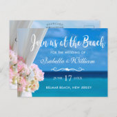 Elegant Ocean Beach Summer Save the Date Announcement Postcard (Front/Back)