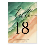 Elegant Ocean Beach Summer Watercolor Table Script Table Number