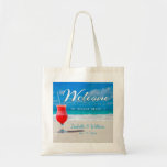 Elegant Ocean Beach Wedding Drink Welcome Favor Tote Bag<br><div class="desc">Elegant floral ocean beach summer wedding favor design. The text can be changed using right the "Details" menu. To fit everything to your needs please click the "Customize" button and you can text style and colour change. Other colors are available. Please contact me if you need help or matching items....</div>