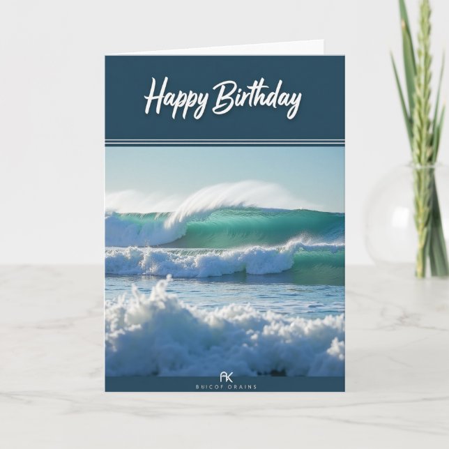 Elegant Ocean Birthday Card (Front)