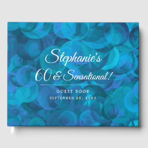 Elegant Ocean Blue 60 and Sensational Birthday Guest Book