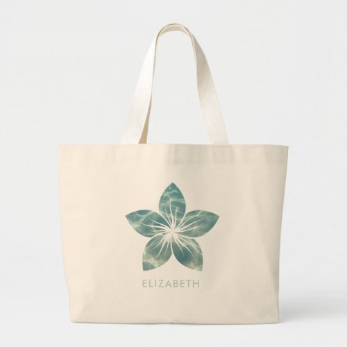 Elegant Ocean frangipani flower Custom Large Tote Bag