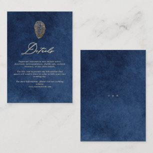 Elegant Ocean Navy Blue Wedding Details Enclosure Card