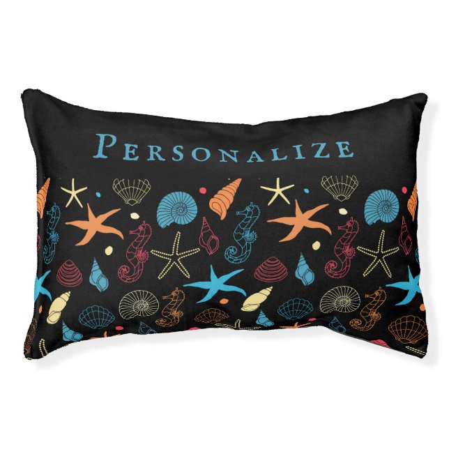 Elegant Ocean Seashell Starfish Pattern Dog Cat Pet Bed (Front)